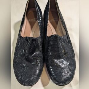 Dansko Farah Slip-On Black Lizard Print Loafers Women's Size EU 38